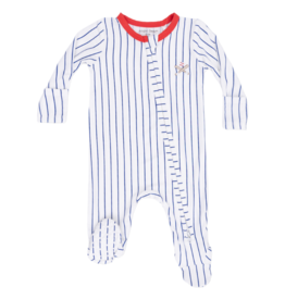 Angel Dear Angel Dear Zipper Footie - Baseball Stripe