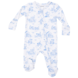 Angel Dear Angel Dear Zipper Footie - Puppy Toile Blue