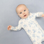 Angel Dear Angel Dear Zipper Footie - Puppy Toile Blue