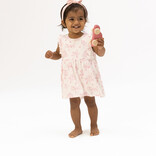 Angel Dear Angel Dear Ruffle Bodysuit Dress - Puppy Toile Pink