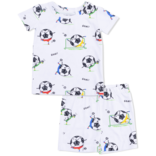 Angel Dear Angel Dear Loungewear Short Set - Soccer Balls Playing Soccer Blue
