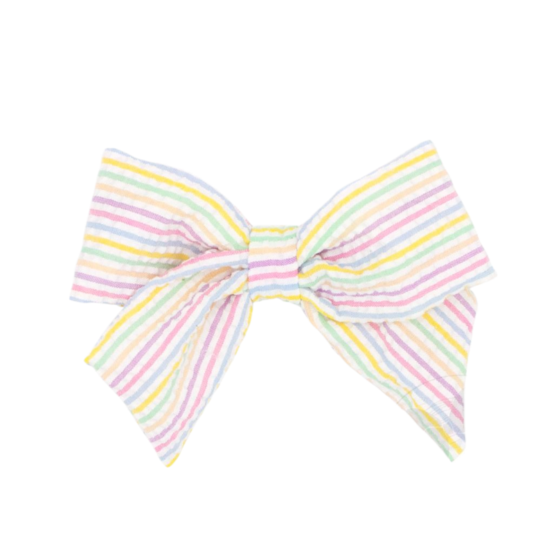 Wee Ones Wee Ones Medium Multi Seersucker Bowtie w/ Tails Bow