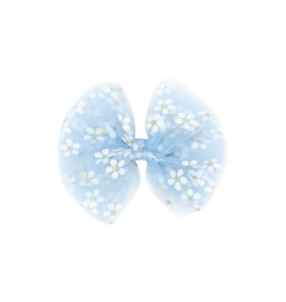 Wee Ones Wee Ones Medium Blue Flower Tulle Bow