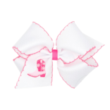 Wee Ones Wee Ones King Hot Pink Boots Emb Moonstitch Bow