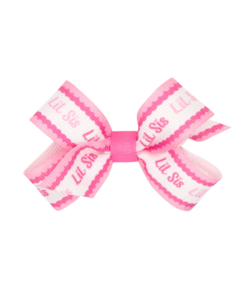 Wee Ones Wee Ones Mini Lil Sis Print Bow