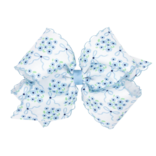 Wee Ones Wee Ones King Millennium Blue Flower Print Moonstitch Bow