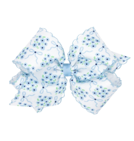 Wee Ones Wee Ones King Millennium Blue Flower Print Moonstitch Bow