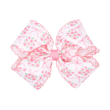 Wee Ones Wee Ones King Pink Flower Print Moonstitch Bow