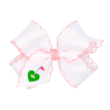 Wee Ones Wee Ones Medium Golf Green Emb Moonstich Bow