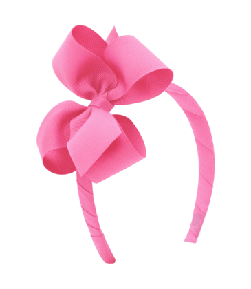 Wee Ones Wee Ones Medium Hot Pink Bow on Headband