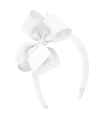 Wee Ones Wee Ones Medium White Bow on Headband