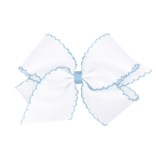 Wee Ones Wee Ones King White w/ Millennium Blue Moonstitch Bow