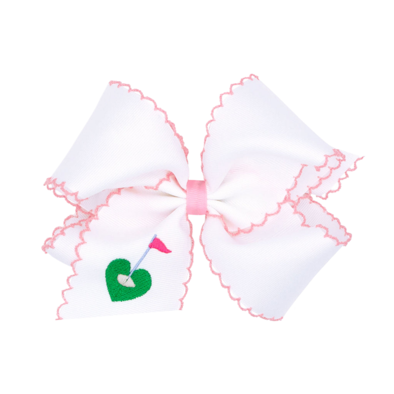 Wee Ones Wee Ones King Golf Green Emb Moonstitch Bow