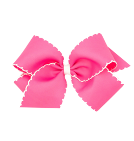 Wee Ones Wee Ones King Hot Pink w/ White Moonstitch Bow