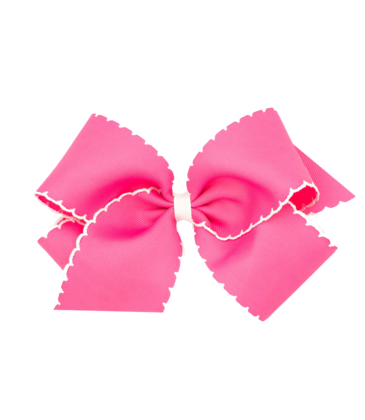 Wee Ones Wee Ones King Hot Pink w/ White Moonstitch Bow