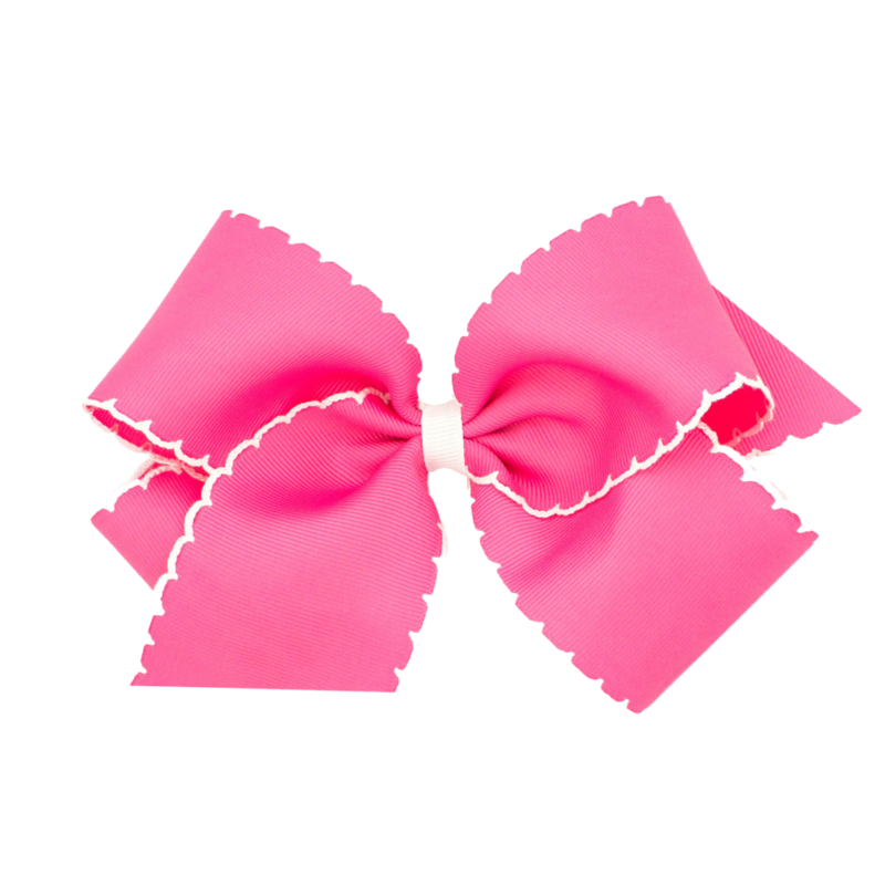 Wee Ones Wee Ones King Hot Pink w/ White Moonstitch Bow