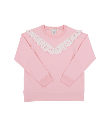 The Beaufort Bonnet Company TBBC Cassidy Comfy Crewneck - Sandpearl Pink/Worth Avenue White