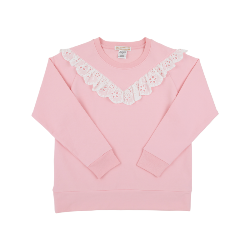 The Beaufort Bonnet Company TBBC Cassidy Comfy Crewneck - Sandpearl Pink/Worth Avenue White