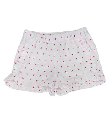 Luigi Luigi Cherry Print Ruffle Trim Shorts