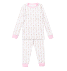 Lila + Hayes Lila + Hayes Grayson Pajama Set - Easter Bunnies Pink