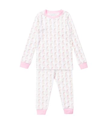 Lila + Hayes Lila + Hayes Grayson Pajama Set - Easter Bunnies Pink