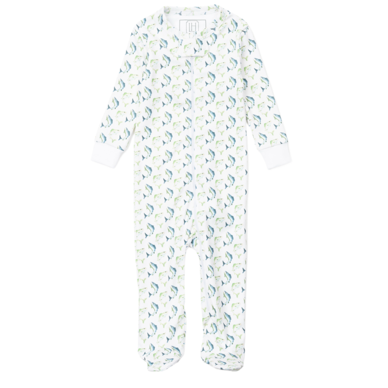 Lila + Hayes Lila + Hayes Parker Zipper Pajama - Jumping Trout