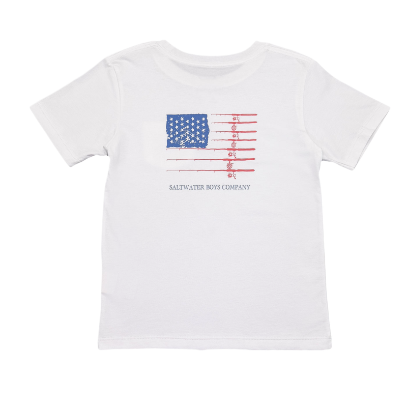 Saltwater Boys Co. Saltwater Boys Co. Fishing Pole Flag Graphic Tee