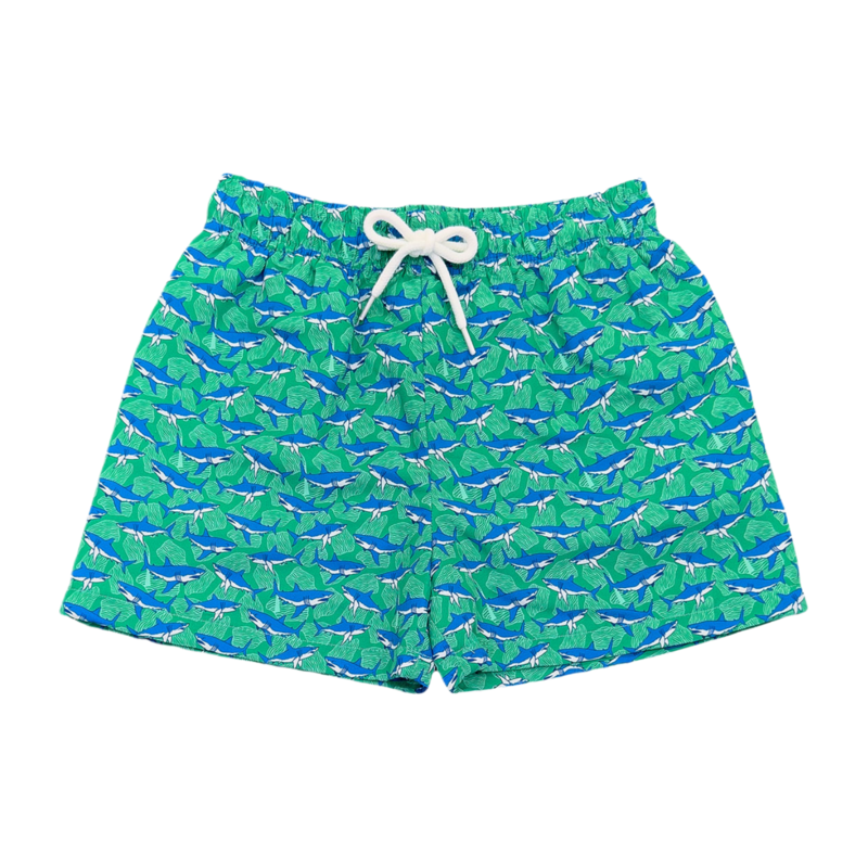 Saltwater Boys Co. Saltwater Boys Co. Green Shark Saint Simons Swim Trunk