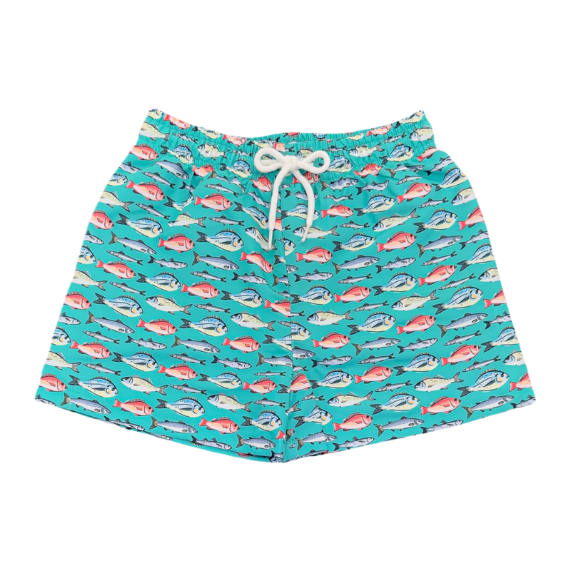 Saltwater Boys Co. Saltwater Boys Co. Aqua Fish Saint Simons Swim Trunk