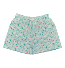 Saltwater Boys Co. Saltwater Boys Co. White Ikat Saint Simons Swim Trunk