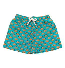 Saltwater Boys Co. Saltwater Boys Co. Teal Tropical Fish Saint Simons Swim Trunk