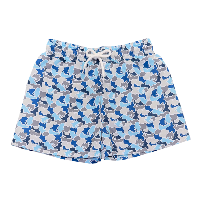Saltwater Boys Co. Saltwater Boys Co. Blue Camo Saint Simons Swim Trunk