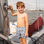 Saltwater Boys Co. Saltwater Boys Co. Blue Camo Saint Simons Swim Trunk