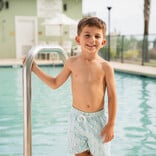 Saltwater Boys Co. Saltwater Boys Co. White Ikat Saint Simons Swim Trunk