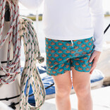 Saltwater Boys Co. Saltwater Boys Co. Teal Tropical Fish Saint Simons Swim Trunk