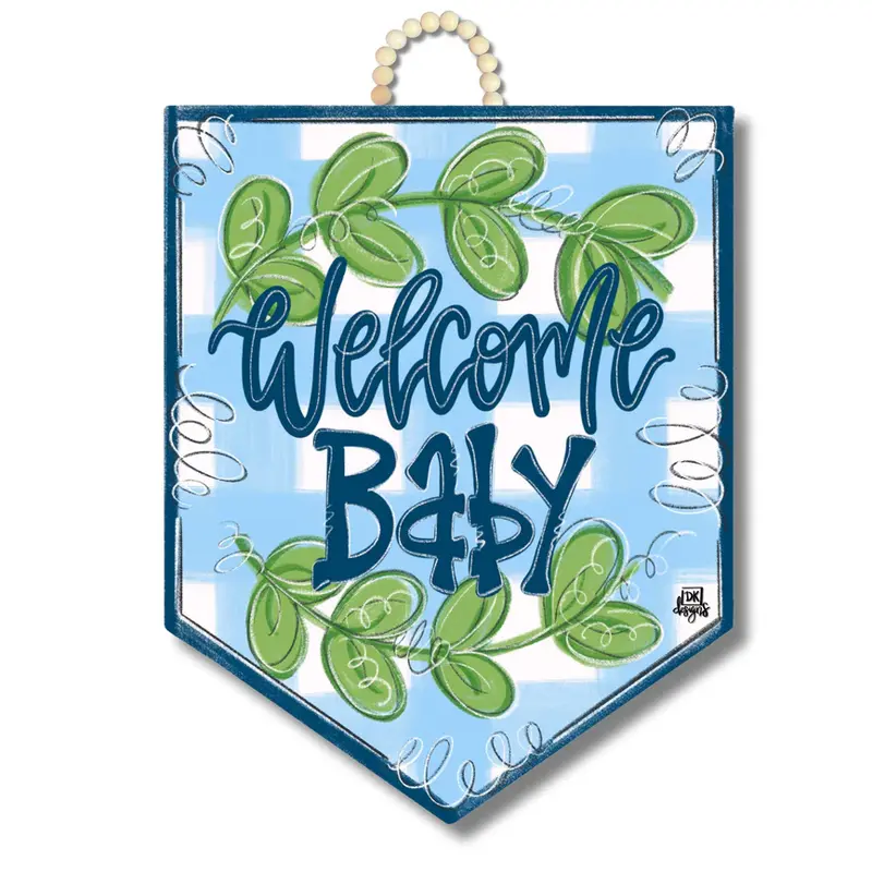 DK Designs Blue Baby Pennant Door Hanger