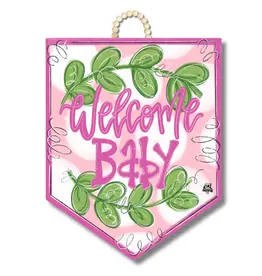 DK Designs Pink Baby Pennant Door Hanger