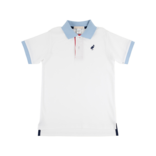 The Beaufort Bonnet Company TBBC Prim & Proper Polo - Worth Ave White/Beale Street Blue