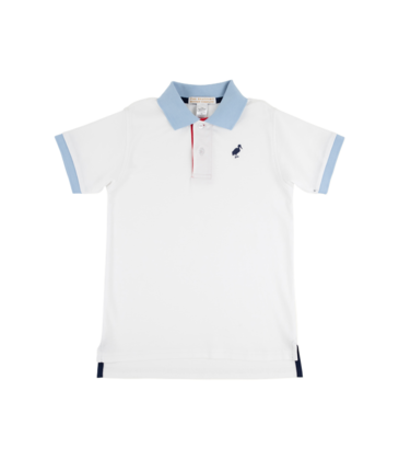 The Beaufort Bonnet Company TBBC Prim & Proper Polo - Worth Ave White/Beale Street Blue
