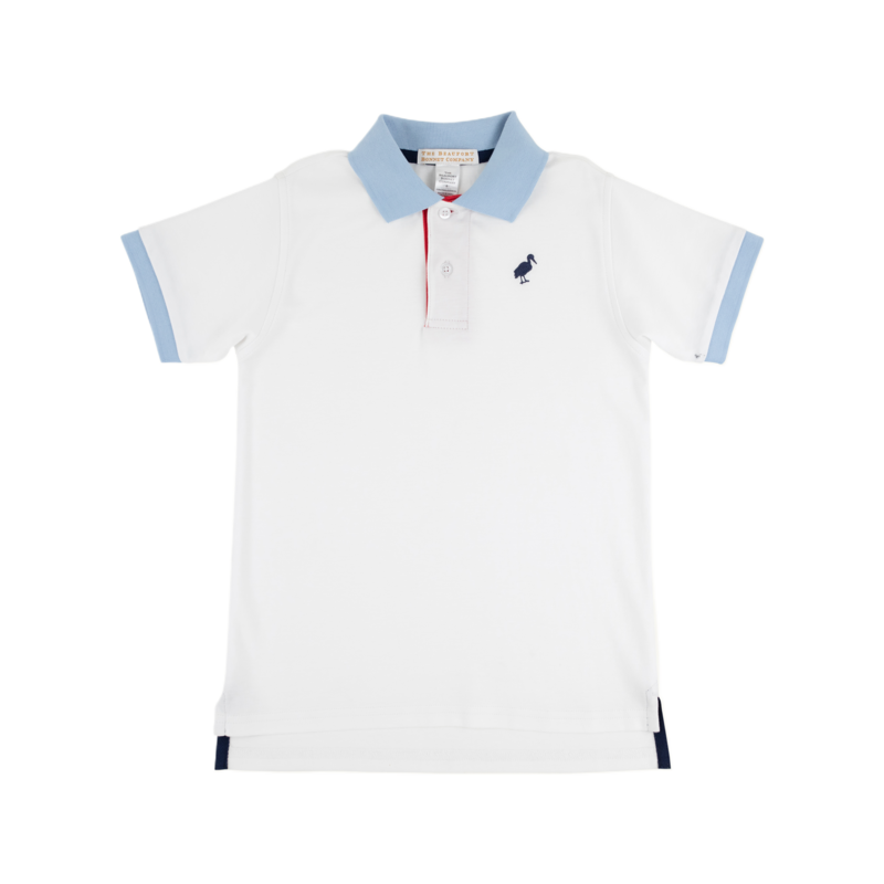 The Beaufort Bonnet Company TBBC Prim & Proper Polo - Worth Ave White/Beale Street Blue