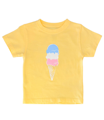 Mustard & Ketchup Mustard & Ketchup Yellow Ice Cream Cone T-Shirt