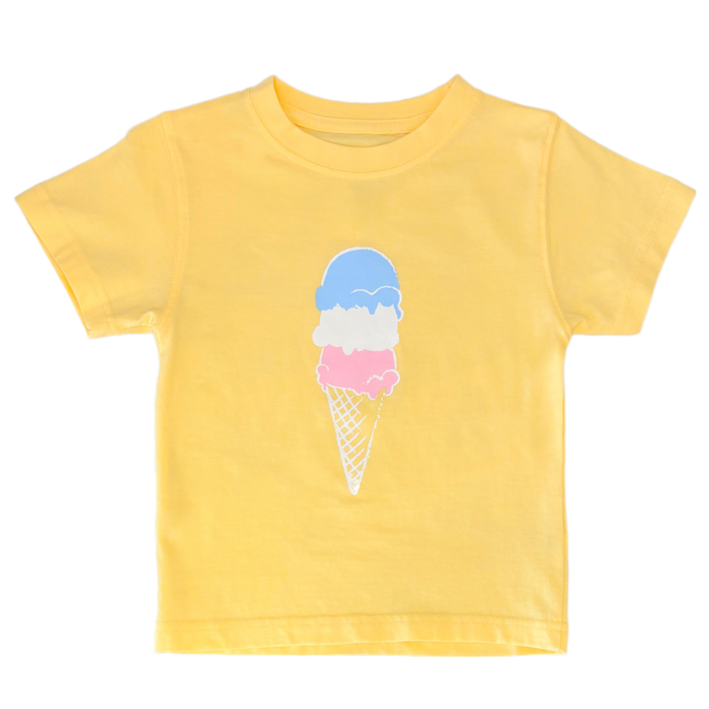 Mustard & Ketchup Mustard & Ketchup Yellow Ice Cream Cone T-Shirt