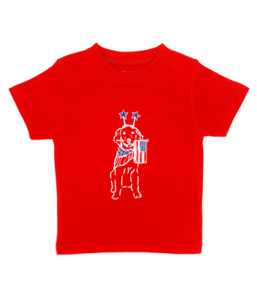 Mustard & Ketchup Mustard & Ketchup Red Patriotic Dog T-Shirt