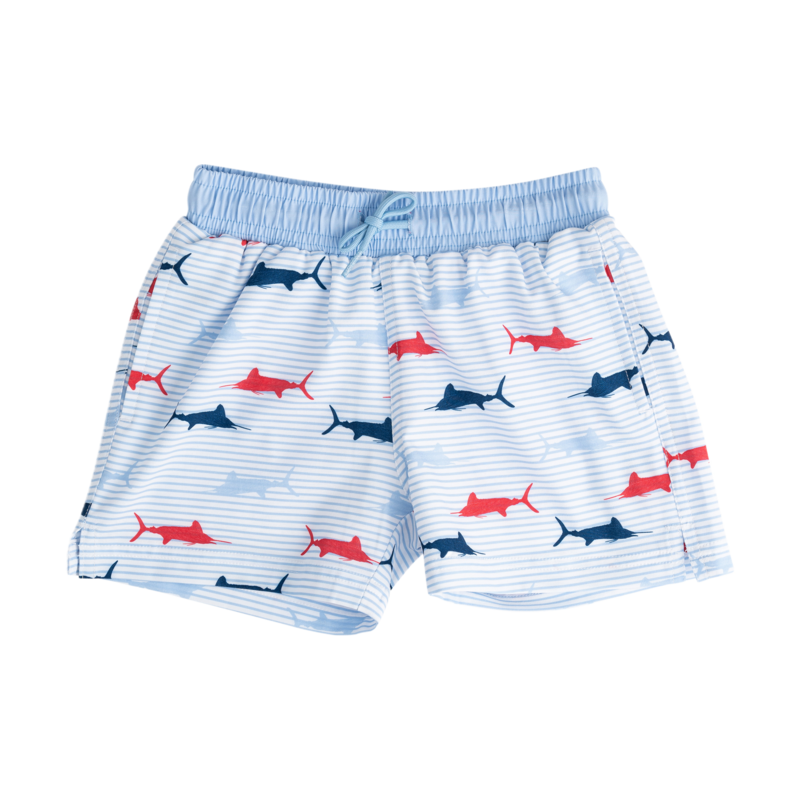 PRODOH Prodoh Boogie Board Swim Trunk - Windsurfer Fish Print