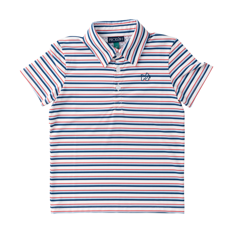 PRODOH Prodoh Pro Performance Polo - Independence Day Stripe