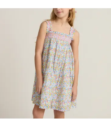 Minnow Swim Jasmine Blossom Smocked Ruffle Strap Dress