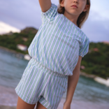 Minnow Swim Tamarin Stripe French Terry Top & Short Set