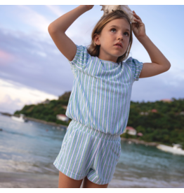 Minnow Swim Tamarin Stripe French Terry Top & Short Set