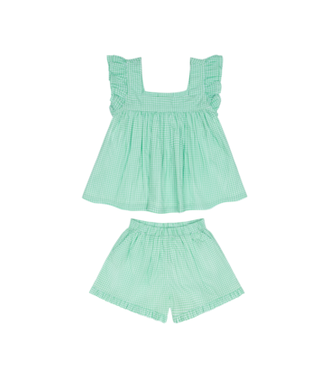 Minnow Swim Gustavia Gingham Ruffle Top & Short Set