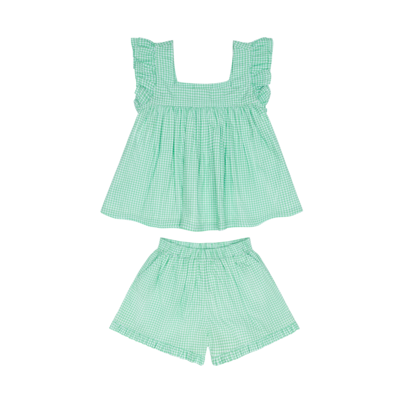 Minnow Swim Gustavia Gingham Ruffle Top & Short Set